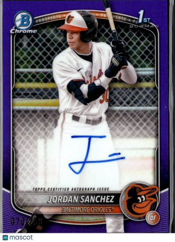2025 Bowman Chrome Jordan Sanchez #CPA-JOS Purple Refractor /250