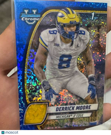 2024 Bowman University Chrome - Blue Mini-Diamond Refractor Derrick Moore #59