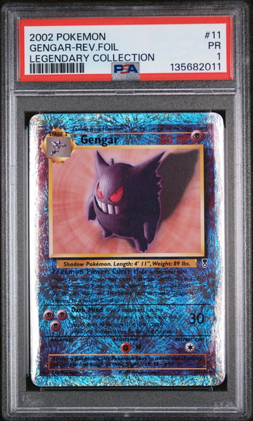2002 Pokemon Legendary Collection Reverse Holo Gengar #11 PSA 1