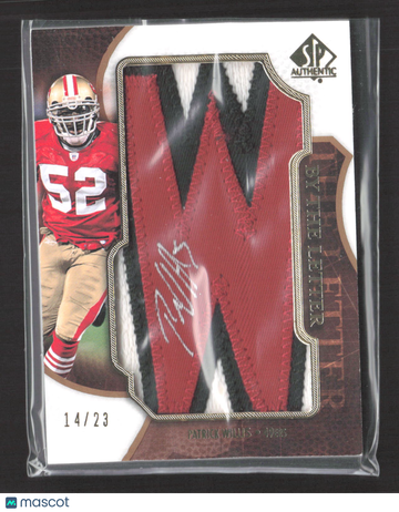 2008 Upper Deck SP Authentic By The Letter Patrick Willis #BL-PW /23 Autograph Manufactured Patch