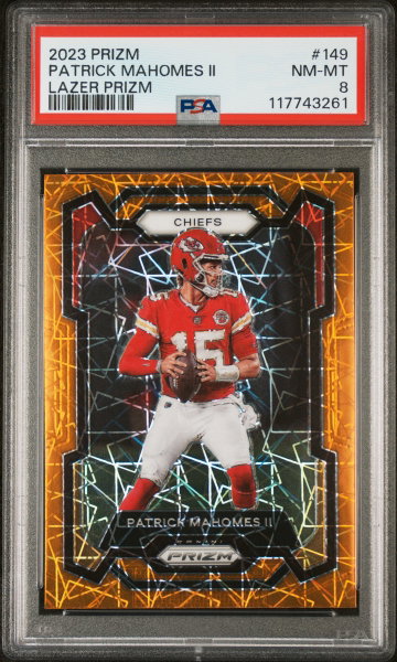 2023 Panini Prizm Lazer Prizm Patrick Mahomes II #149 PSA 8