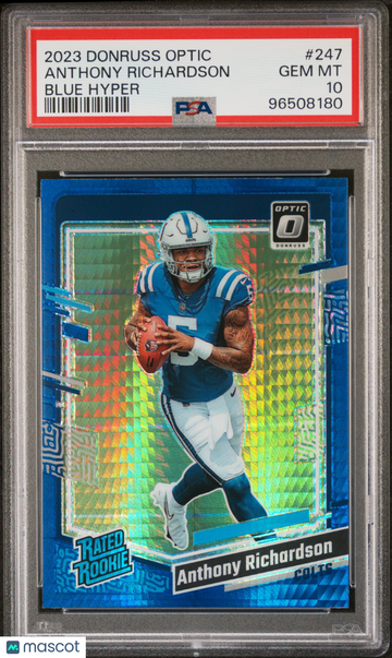 2023 Panini Donruss Optic Anthony Richardson #247 Blue Hyper PSA 10