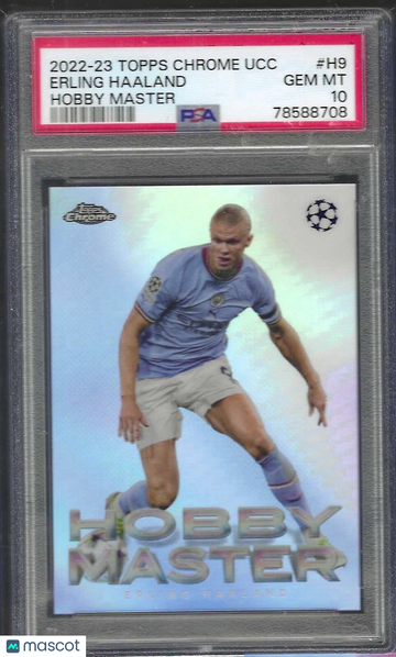 2022-23 Topps Chrome UEFA Club Competitions Hobby Masters Erling Haaland #H9 PSA 10