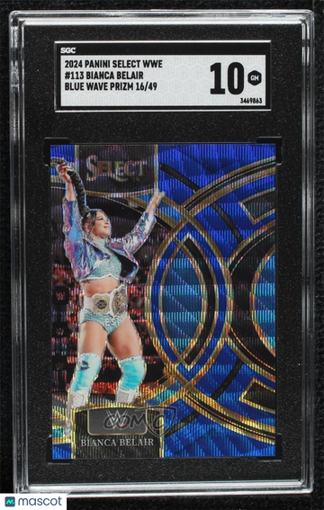 2024 Panini Select WWE Bianca Belair #113 Blue Wave Prizm /49 Parallel/Variety Base Set SGC 10