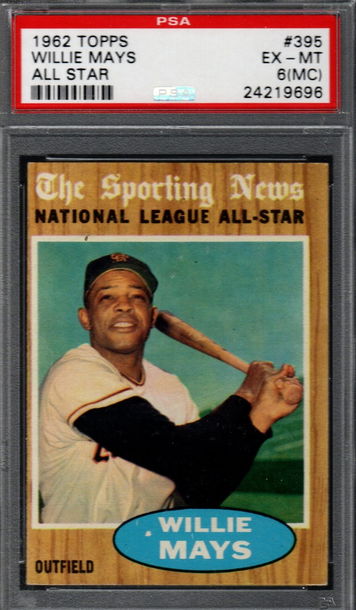 1962 Topps #395 Willie Mays - PSA 6.5 (MC) EX-MT