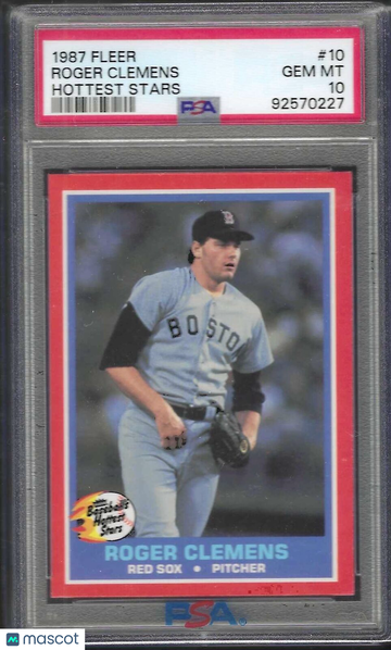 1987 Fleer Hottest Stars Roger Clemens #10 PSA 10