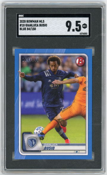 2020 Bowman MLS Gianluca Busio RC Rookie Blue #'d 004/150 SGC 9.5 MINT+ USMNT