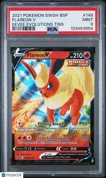 2021 Pokemon Swsh Black Star Promo Flareon V Eevee Evolutions Tins PSA 9 #149