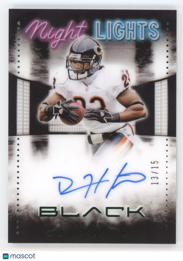 2025 Panini Black Night Lights Signatures Devin Hester #NLS-DHE Emerald /15
