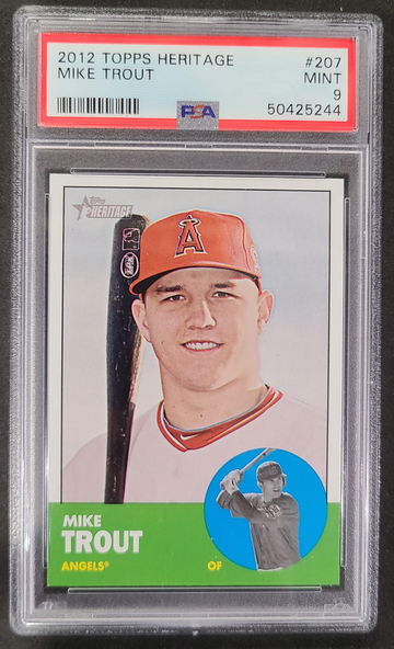 Mike Trout 2012 Topps Heritage PSA 9