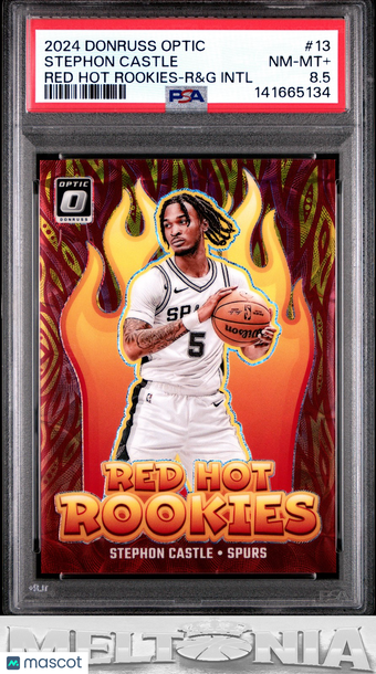 2024-25 Donruss Optic Stephon Castle #13 Red Hot Rookies Red and Gold International RC PSA 8.5