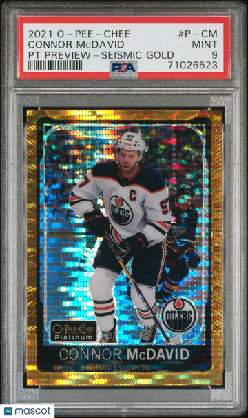 2021-22 O-Pee-Chee Platinum Preview Connor McDavid #P-CM Seismic Gold /25 PSA 9