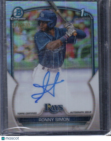 2023 Bowman Ronny Simon #CPA-RS Chrome Prospects Autographs Refractors SN AU