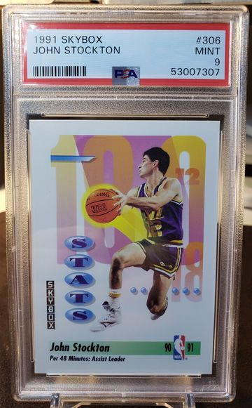 1991 Skybox John Stockton #306 Mint PSA 9 Utah Jazz