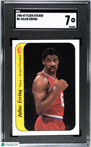 1986 Fleer Sticker Julius Erving #5 SGC 7