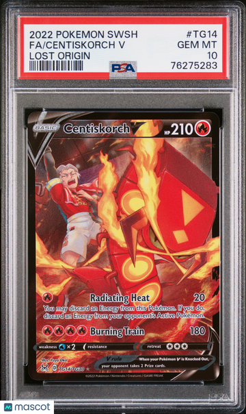2022 Pokemon Sword & Shield Lost Origin Centiskorch V Lost Origin PSA 10 #TG14