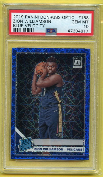 ZION WILLIAMSON 2019 OPTIC Blue Velocity PSA 10
