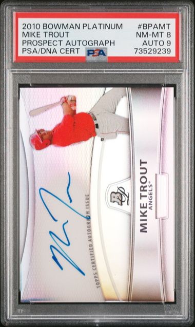 2010 Bowman Platinum Mike Trout RC Auto PSA 8