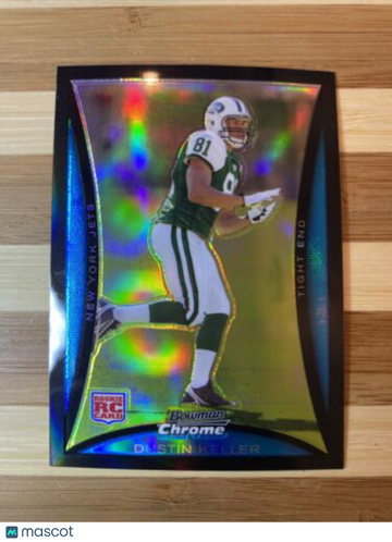 2008 Bowman Chrome Refractors New York Jets Football Card #BC82 Dustin Keller