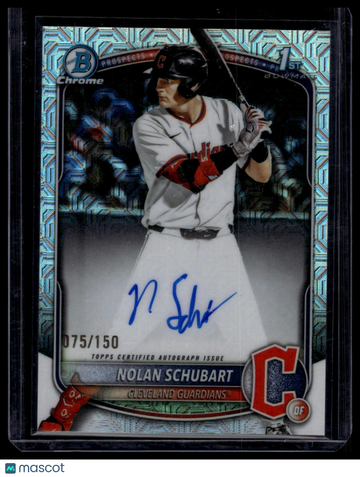 2025 Bowman Draft Nolan Schubart #CPA-NS Chrome Prospect Autographs HTA Choice Mojo Refractor SN AU