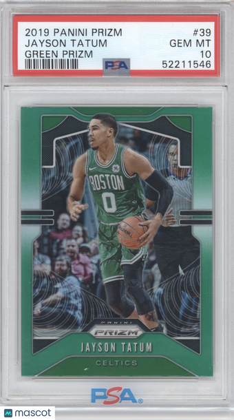 2019 Panini Prizm Jayson Tatum #39 Green PSA 10