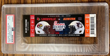 Lamar Jackson College Debut Ticket Louisville vs Auburn 9/5/15 PSA 4