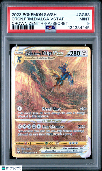 2023 Pokemon Sword And Shield Crown Zenith Orgn. FRM. Dialga VSTAR Crown Zenith-Fa-Secret PSA 9 #GG68