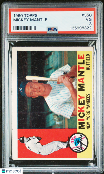 1960 Topps Mickey Mantle #350 PSA 3