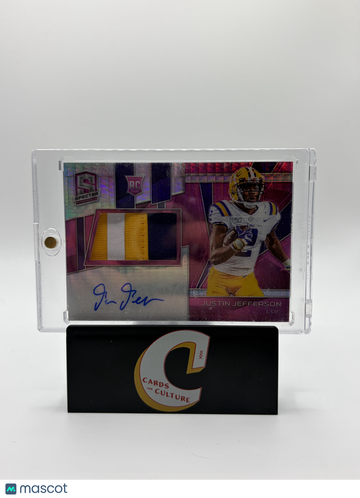 2020 Panini Chronicles Draft Picks Spectra Prizm Justin Jefferson #23 Pink /15 Patch RC