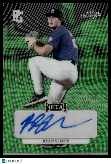 2023 Leaf Perfect Game National Showcase Ryan Sloan #MA-RS1 Metal Auto Green Wave /6 SN AU