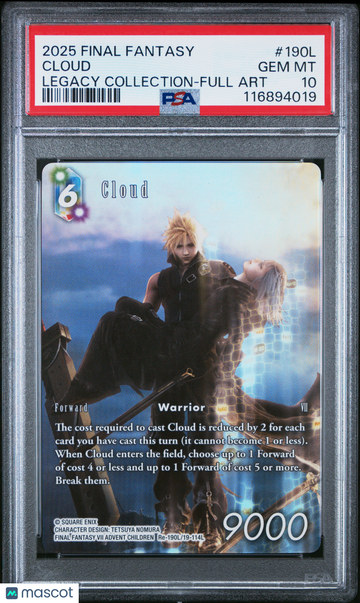 2025 Final Fantasy Legacy Collection Cloud Legacy Collection-Full Art PSA 10 #190L