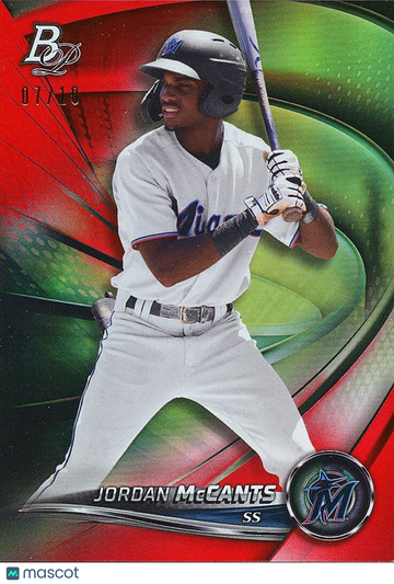 Jordan McCants 2022 Bowman Platinum Rookie Platinum Red Miami Marlins