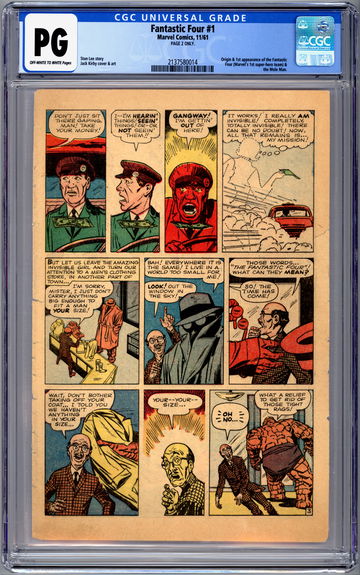 FANTASTIC FOUR #1 CGC PG *SINGLE PG 2 ONLY* STAN LEE ORIGIN STORY JACK KIRBY ART 1961