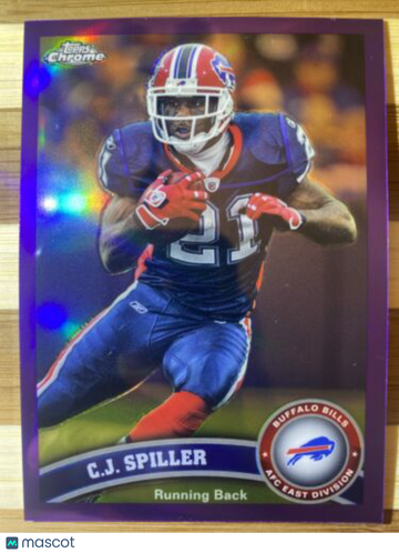 2011 Topps Chrome Purple Refractors #96 C.J. Spiller /499 Bills Clean Card