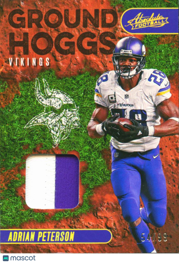 2023 Panini Absolute Football Ground Hoggs Adrian Peterson #GH-18 Authentic Memorabilia Memorabilia