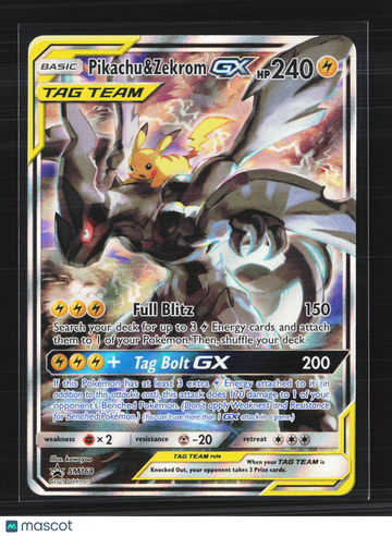 Pikachu & Zekrom GX Holo Black Star Promo #SM168