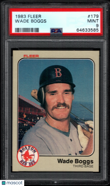 1983 Fleer Wade Boggs #179 Rookie HOF PSA 9 Baseball Trading Card Boston Red Sox
