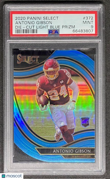 Antonio Gibson 2020 Select Field Level Die-Cut Light Blue #372 RC Rookie PSA 9