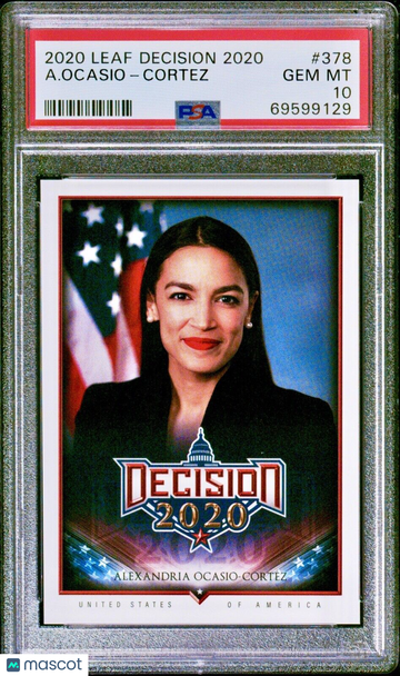 POP 2 PSA 10 RC Alexandria Ocasio-Cortez 2020 Leaf Decision AOC True Rookie RARE