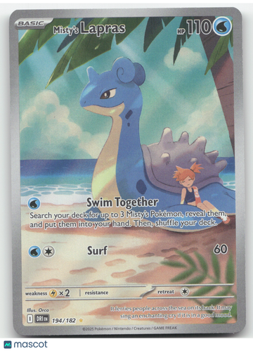 2025 Destined Rivals Misty's Lapras Secret Rare #194/182