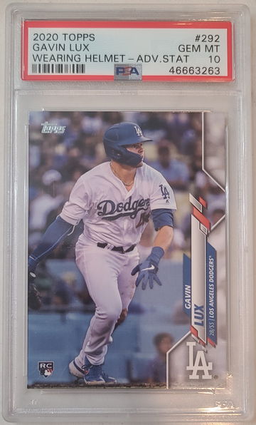 2020 Topps - Gavin Lux RC Advanced Stats SP 134/300 PSA 10