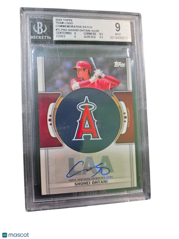 2023 Topps Team Logo Commemorative Patch Autographs Shohei Ohtani #TLPSO /25 AU BGS 9 Auto 10