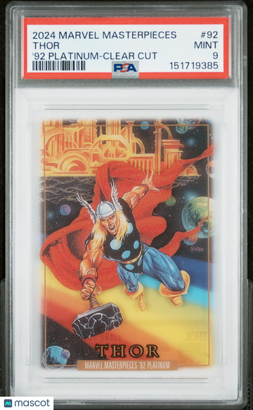 2024 Upper Deck Marvel Masterpieces '92 Platinum Thor #92 PSA 9