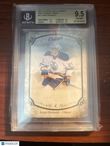2015-16 Upper Deck Champ's Gold Variant Front Leon Draisaitl #27 BGS 9.5