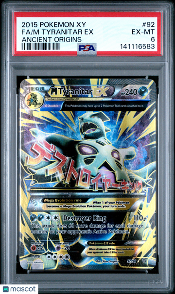 2015 Pokemon Xy Ancient Origins M Tyranitar EX Fa Ancient Origins PSA 6 #92