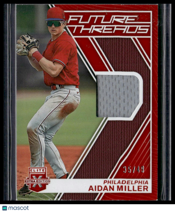 2023 Panini Elite Extra Edition Aidan Miller #FT-AM Future Threads Red SN,MEM