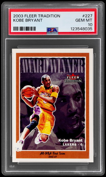 2003 Fleer Tradition Kobe Bryant Award Winner PSA 10