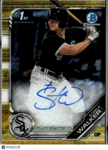 2019 Bowman Chrome Steele Walker #CPA-SW Gold Shimmer Refractor /56 1st Bowman