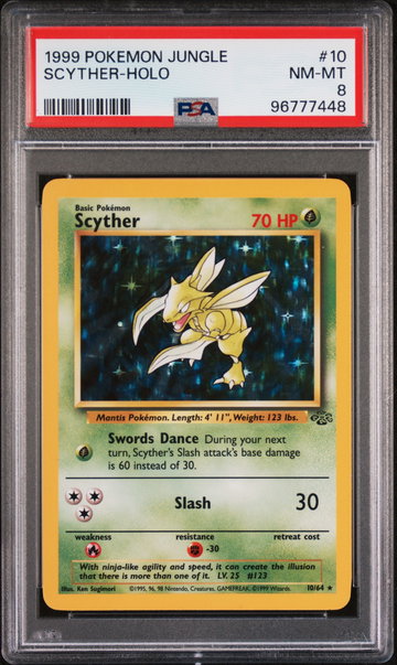 1999 Pokemon Jungle Holo Scyther #10 PSA 8