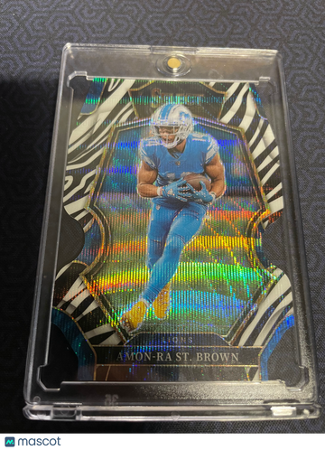 2022 Score Amon-Ra St. Brown Zebra Die Cut Case Hit Football Card